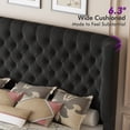 thumbnail image 4 of VanAcc 6.3" Thick Wrap Me Up Fluted Queen Bed by Modern, Black Velvet, 4 of 10