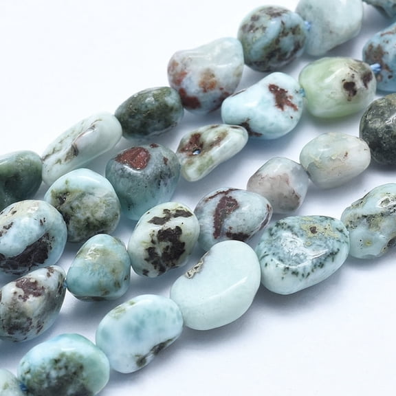 1Strand Natural Larimar Bead Strands Tumbled Stone 5~8mm Hole: 0.8mm about 45~47pcs/strand 15.7 inch(40cm)