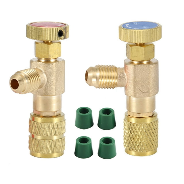 Soupape de Sécurité Liquide NIMOA - Accessoire de Climatisation R410A R22 Réfrigérant 1/4 "Adaptateur de Sécurité, 2pcs