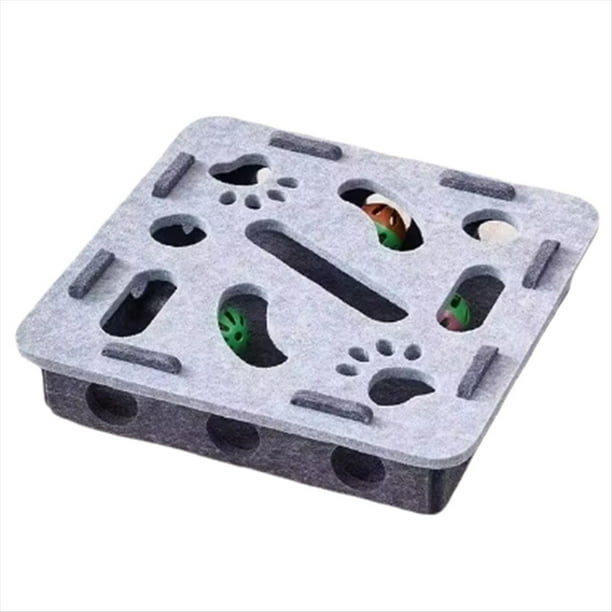 Juguete Rompecabezas para Gatos, Caja de Fieltro, Juguete de Ejercicio con Pelota para Gatos, Entretenimiento Deportivo para Interiores, Juguetes para Gatos de Interior A