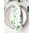 thumbnail image 2 of Cloth Napkins Set of 4 - 20x20 Inches, Shamrocks, Washable Reusable Table Napkins, Saint Patricks Day Green Clover Green White Soft & Absortbent Dining Napkin for Party Wedding Hotel Restaurant, 2 of 8