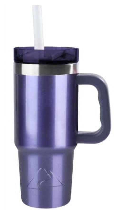 Ozark Trail 18 oz Vacuum-Insulated Stainless-Steel Tumbler with Handle, Skipper Blue