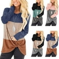 thumbnail image 3 of Haute Edition Women's Tunic Top with Twist Detail With Solid Color Block, 3 of 4