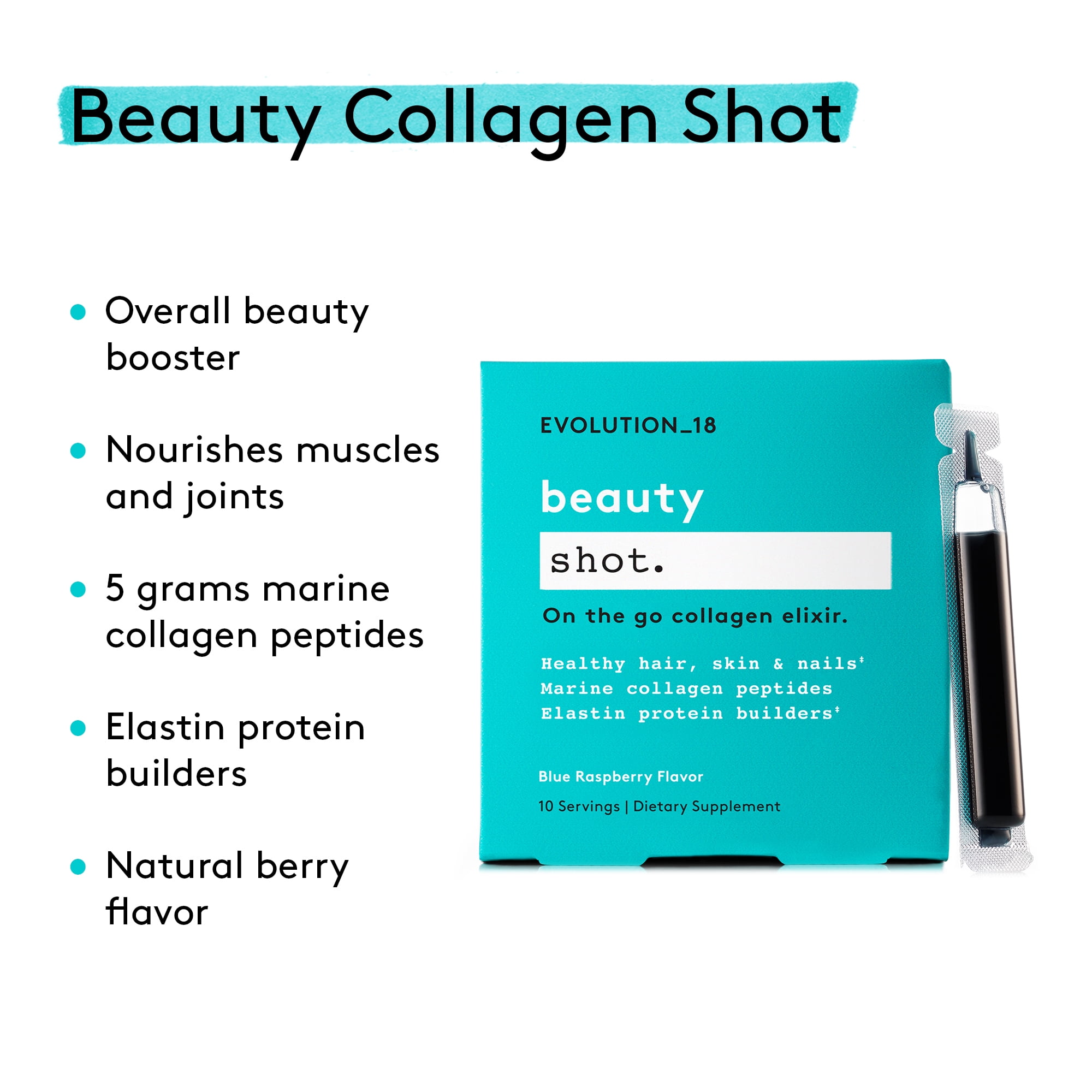 Evolution 18 Beauty Boosting Collagen Shot Berry 10 Servings