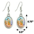 thumbnail image 4 of The Flintstones Fred Character Novelty Dangling Drop Oval Charm Earrings, 4 of 5