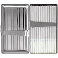thumbnail image 4 of Set of 2 Metal-Plated 120s Cigarette Case & Stash Box (Silver Stripes), 4 of 5