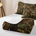 thumbnail image 4 of Castle Fairy Vintage Fall Maple Surround Deer Bed Spread Queen for Boys,Mixed Tone Autumn Leaf Woodland Queen Coverlet Set,Brown Olive Cream, 4 of 7