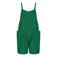 thumbnail image 6 of UVEASISHA Waffle Knit Rompers for Women Sleeveless Adjustable Spaghetti Strap Shorts Jumpsuits Casual Summer Beach Vacation Outfits Green M, 6 of 7