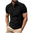 thumbnail image 4 of Fnnxeal Mens Polo Shirts, Solid Big and Tall Shirt Collared Short Sleeved Casual Summer Black Polo Shirts for Men Size M, 4 of 6