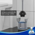 thumbnail image 3 of Toilet Plunger with Holder, Heavy Duty Plunger with Sturdy Handle for Toilet Cleaning, Gray, 3 of 4