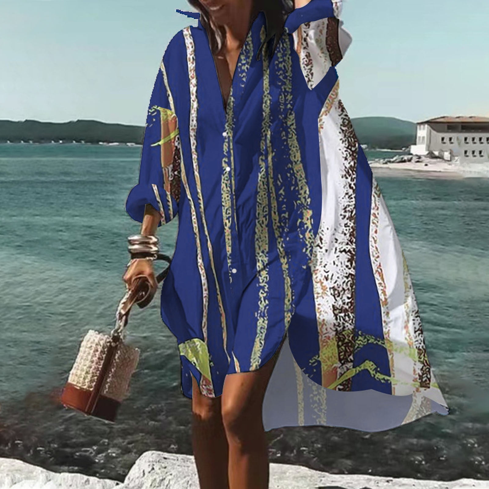 loose casual dress All-matching Loose Casual Velvet Knee-length Long Sleeve Short Dress –  G-daat