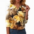 thumbnail image 2 of Towmus Women's 3/4 Sleeve Summer Tops Plus Size Button Down Shirts Loose Fit V Neck Casual Tops Lightweight Blouse for Women, 2 of 5