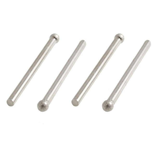 Unique Bargains 4pcs 3mm x 4mm Dia Spherical Head Diamond Bit Mounted Point