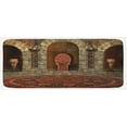 thumbnail image 1 of Gothic Kitchen Mat, King in Vintage Style Palace Chandelier Medieval Architecture Theme, Plush Decorative Kitchen Mat with Non Slip Backing, 47" X 19", Burgundy Grey, by Ambesonne, 1 of 1