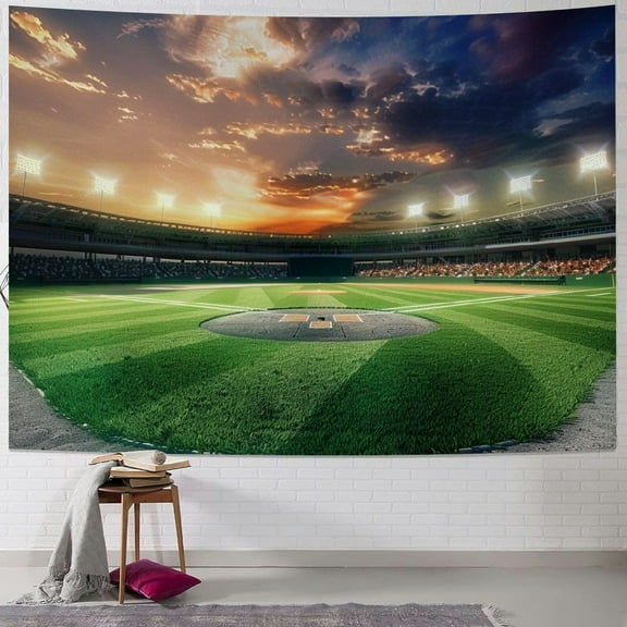 Autua Baseball Stadium Tapestry Wall Hanging Unique Style Graphic Tapestries Home Wall Decor Art Living Room Bedroom Apartment Farmhouse Dorm - 4 Sizes 40x30inch