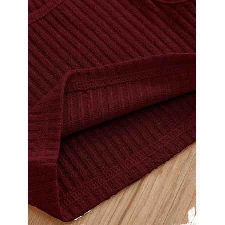

Casual Plain Round Neck Sleeveless Burgundy Toddler Girls Two-piece Outfits (Girl s)