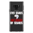 thumbnail image 1 of DistinctInk Clear Shockproof Hybrid Case for Samsung Galaxy Note 9 - TPU Bumper Acrylic Back Tempered Glass Screen Protector - Even Snakes are Afraid of Snakes, 1 of 5