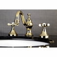 thumbnail image 2 of Kingston Brass KC7162BEX Robinet de Lavabo à Large Diffusion avec Poignée Croisée et Raccord en Laiton, Laiton Poli, 2 of 2