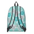thumbnail image 3 of Geometric Flower and Dahlia Blue Backpack for School, Cute School Bag with Adjustable Shoulder Straps and Padded Back, 15.7"x11.8"x5.5", 3 of 5
