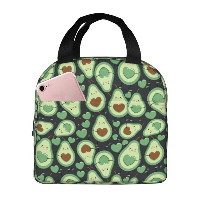 Disketp Avocado Heart Bolsa Térmica para Almuerzo para Hombre y Mujer, Ideal para Trabajo, Senderismo y Picnic