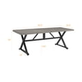thumbnail image 5 of Iwicker 82" x 35" Metal Outdoor Rectangular Dining Table with Umbrella Hole for 6-Person, Gray, 5 of 5