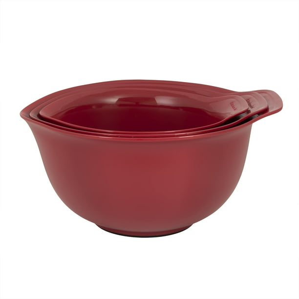Juego de 3 tazones de plástico para mezclar KitchenAid, universales, anidados