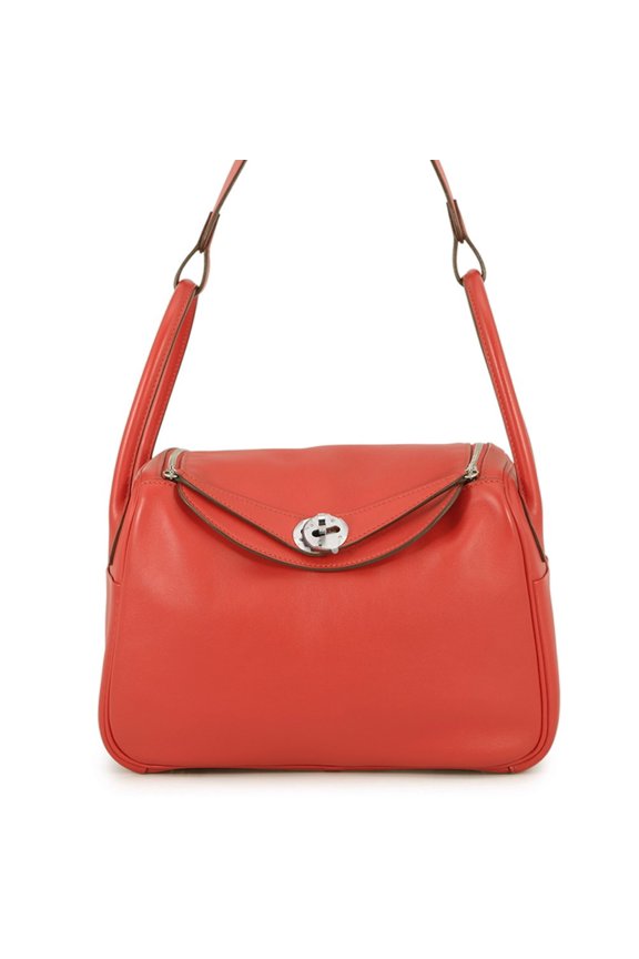 Pre-Owned Hermes Lindy 26 Rouge Cou Swift Handbag, Y Stamp, 2-way Shoulder Bag, Lindy, Women's...