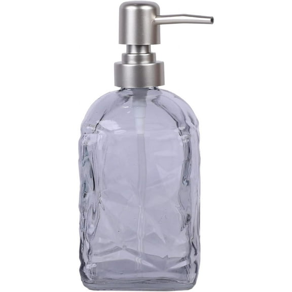 Servette Home Textured Glass Soap Dispenser with Pump - Grey