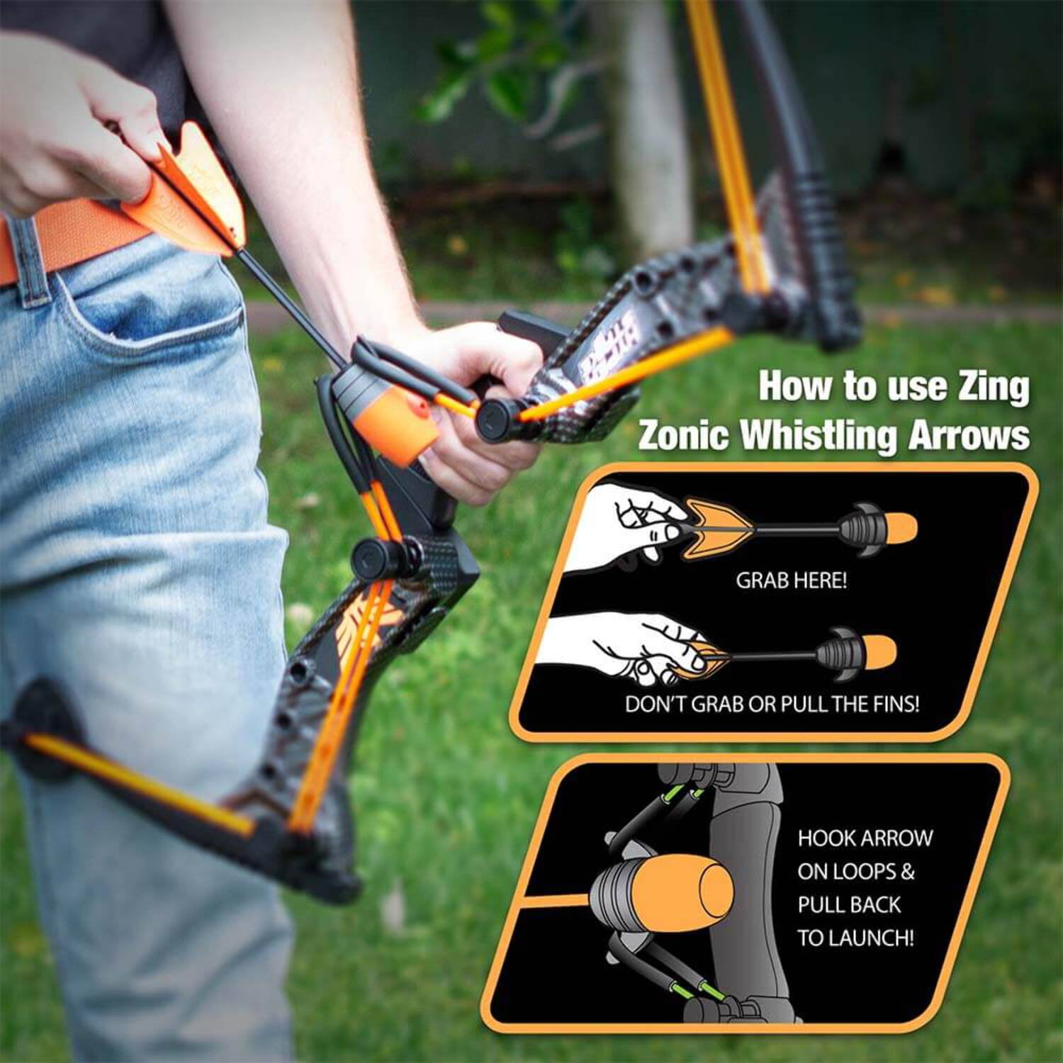 Zing Z-Ammo 10 Units Extra Bounce Back Whistle Arrow Refills (Green/Orange/Red)