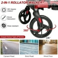 thumbnail image 6 of Goplus Rollator Walker with Seat Folding Walker with 8-inch Wheels Supports up to 350lbs Red, 6 of 10