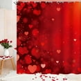 thumbnail image 6 of Valentine's Day Shower Curtain with Hooks - Waterproof Curtain with Heart-Shaped Rose Print, Romantic Bathroom Decor Washable Shower Liner, 6 of 6