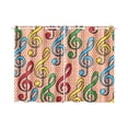 thumbnail image 3 of MKHERT Musical Notes Pop Art Window Curtain Kitchen Curtain 26x39 inch,Two Piece, 3 of 3