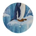 thumbnail image 4 of BCIIG Penguin Snow Ice Round Tablecloth 100% Polyester with Elastic Edge Ideal for Restaurants, Weddings, Parties - Stain-Resistant & Washable 31"-35, 4 of 8