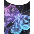 thumbnail image 3 of Camiseta con Estampado de Mariposa en Talla Extra con Mangas de Raglán Rosegal Camisetas tallas grandes, 3 of 5