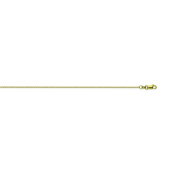 10k Yellow Gold 0.8mm Sparkle-Cut Cable Chain Necklace With 5mm Spring Ring Closure - 24 Inch