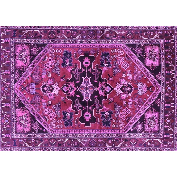 Ahgly Company Indoor Rectangle Persian Purple Traditional Area Rugs, 4' x 6'