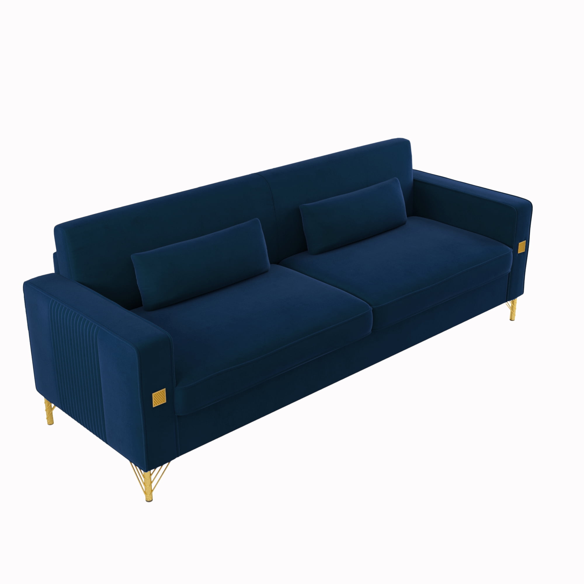 YYAo Convertible Sectional Sofa Couch, Modern Velvet Futon with Reversible Chaise for Living Room, Apartment and Small Space, Blue YYAo Convertible Sectional Sofa Couch, Modern Velvet Futon with Reversible Chaise for Living Room, Apartment and Small Space, Blue