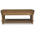 thumbnail image 4 of Signature Design by Ashley Burkbyer Rectangular Coffee Table with Storage Drawers and Shelf, Brown, 4 of 8