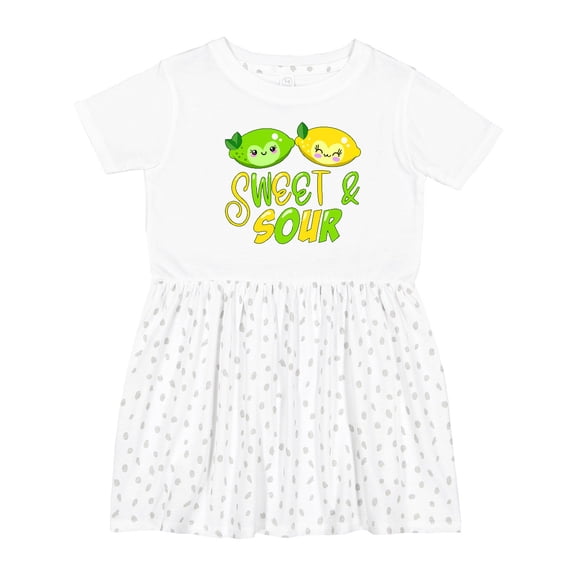 Inktastic Sweet and Sour Cute Smiling Lime and Lemon Girls Toddler Dress