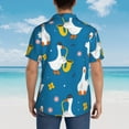 thumbnail image 6 of Xecao Cartoon Goose print Hawaiian shirt - a stylish short-sleeve button-down for men, perfect for casual beach and tropical outings., 6 of 9