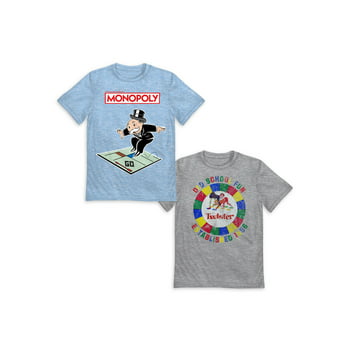 2-Pack Monopoly and Twister Boys Graphic T-Shirts