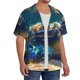 thumbnail image 2 of Balery Sunshine Underwater Sand Turtle Camisa Casual de Manga Corta con Botones para Hombre, Texturizada, Estilo Cubano, para Playa, Verano-Large, 2 of 5
