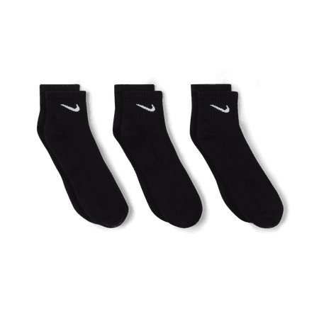 ナイキ ソックス 靴下 3P エブリデイ クッション クウォーター ソックス SX7667 010 ： ブラック NIKE