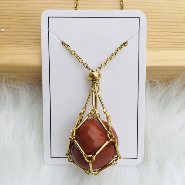 EIMELI Collier Porte-Pierre en Cristal Longueur Réglable Pendentif en Cristal Collier Cordon Réglable Porte-Cristal Collier pour Femmes Hommes