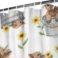 Highland Cow and Sunflower Print Waterproof Shower Curtain, Opaque ...