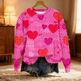 thumbnail image 2 of Feancey Plus Size Valentines Day Sweatshirts for Women Novelty Heart Printed Crewneck Pullover Tops Loose Fit Long Sleeve Shirt Cute Holiday Blouse Red XXL, 2 of 6