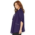 thumbnail image 3 of Catherines Women's Plus Size Cloud Knit French Terry Drape Front Cardigan, 3 of 5