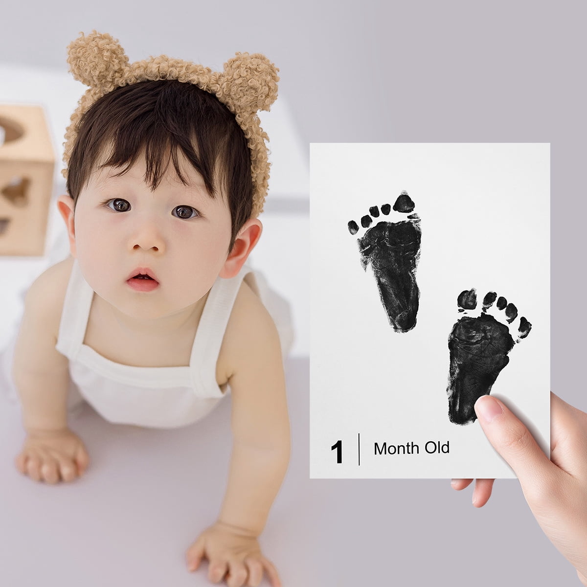 15 Pack Newborn Inkless Monthly Milestone Family Baby Handprint Footprint Kit New Parents Gifts Ink Pad for Baby Hand and Footprints, Dog Paw Print Kit,Dog Nose Print Kit, Clean Touch Newborn Print