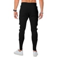 thumbnail image 4 of LWavelet Men's Tapered Joggers Drawstring Waist Side Geometric Panel Design Soft Fabric Comfortable Daily Casual & Streetwear Pants Black L, 4 of 4