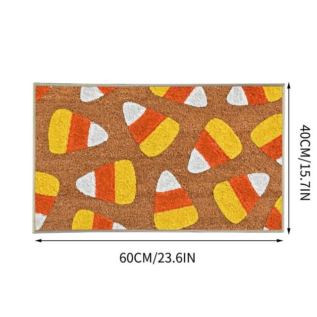 yulier Halloween Printed Doormat Indoor Outdoor Non Slip Low-Profile Entrance Rug Front Door Mat Home Fall Decor Kitchen Entryway Mat, 23.6 X 15.7in